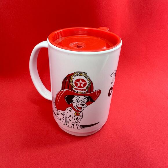 Texaco Dalmatians Fire Hat  Pup‎ Cup Free Refills For Kids 12oz Spill Proof Lid - Picture 10 of 10